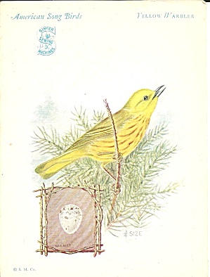 Singer Sewing Machines Yellow Warblertrade Card Tc0236