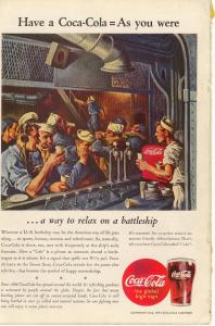 Coca Cola Ad W0215 Feb 1944 Battleship