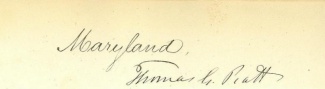 Autograph Thomas G. Pratt