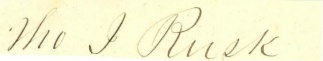 Autograph Thomas J. Rusk
