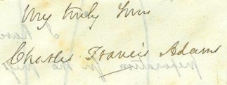 Autograph Charles Francis Adams