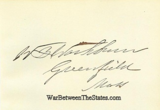 Autograph, William B. Washburn
