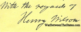 Autograph, Henry Wilson