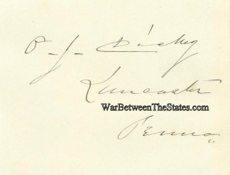Autograph, Oliver J. Dickey