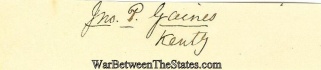 Autograph, John P. Gaines