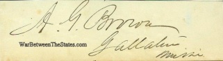 Autograph, Albert Gallatin Brown