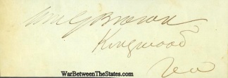 Autograph, William G. Brown