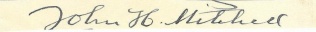 Autograph, John H. Mitchell