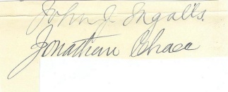 Autographs, U.s. Senators John J. Ingalls & Jonathan Chace