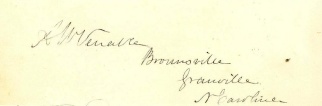 Autograph, Abraham W. Venable