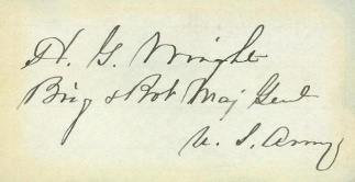 Autograph, General Horatio G. Wright