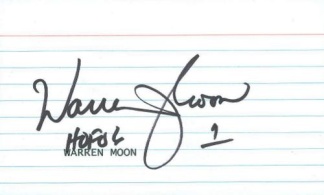 Autograph, Warren Moon, Nfl Football Hall Of Fame, Quarterback