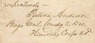 Autograph, General James Patton Anderson