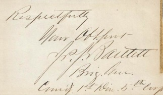 Autograph, General Joseph J. Bartlett