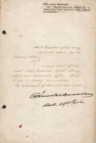 Autograph, General Irvin Mcdowell