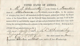 Oath Of Allegiance For Confederate Surgeon, 5th Alabama Cavalry