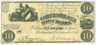 1861 Confederate $10 Note