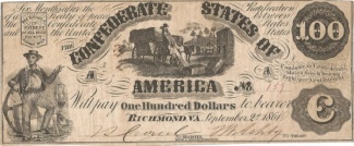 1861 Confederate $100 Note