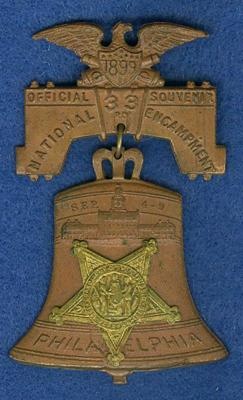 1899 G.a.r. Badge, 33rd National Encampment, Philadelphia, Pa.