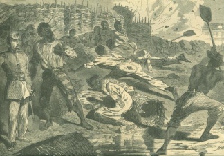 Shell Bursting Among The Negroes In The Rebel Trenches