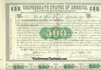 1861 Confederate $500 Bond