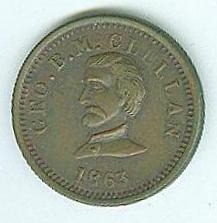 1863 Civil War Patriotic Token, General George B. Mcclellan