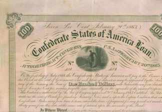 1863 Confederate $100 Bond