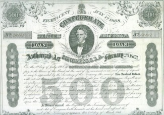 1863 Confederate $500 Bond