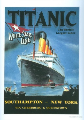 Titanic Advertising Poster For Her Maiden Voyage In 1912