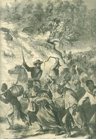 Negroes Being Driven South By The Confederates