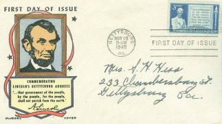 Lincoln's Gettysburg Address, 1948 First Day Cover