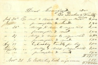 1859 Account For Doctor Visits & Medicine For Slaves