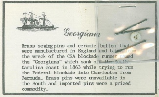 Relics From The Confederate Blockade Runner Georgiana
