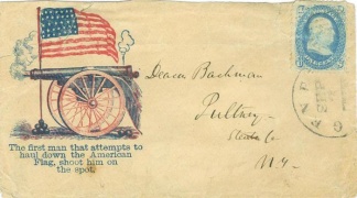 Used Yankee Patriotic Cover With One Cent U.s. Postage Stamp