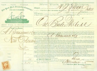 1865 Invoice, New York Mail Steamship Company