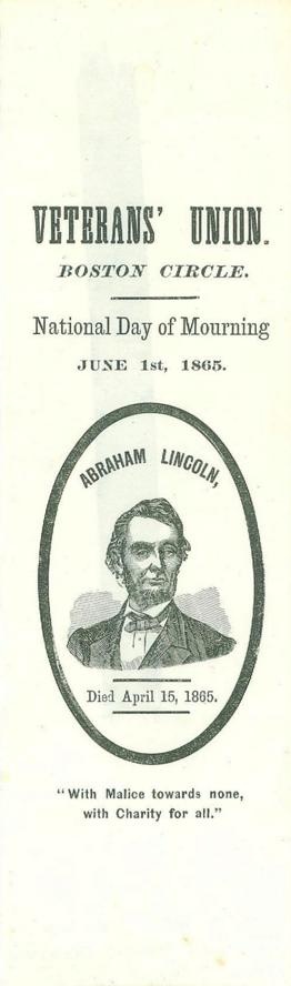 President Abraham Lincoln 1865 Mourning Ribbon