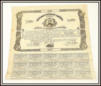 1861 Confederate $50 Bond