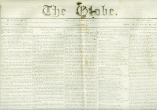 The Globe, City Of Washington, August 11, 1837