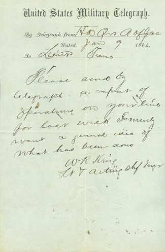 1864 Army Of The James, U.s. Military Telegram