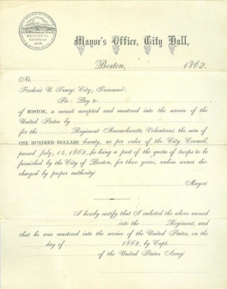 1862 Imprint, Mayor's Office, City Of Boston