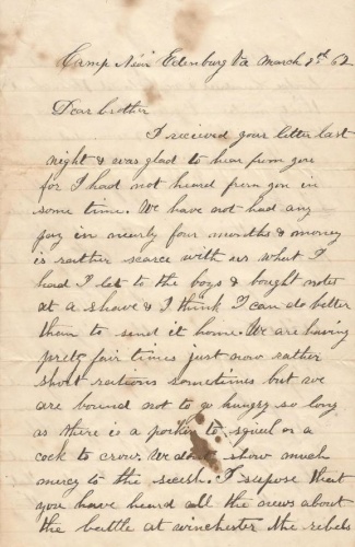 28th New York Infantry Letter